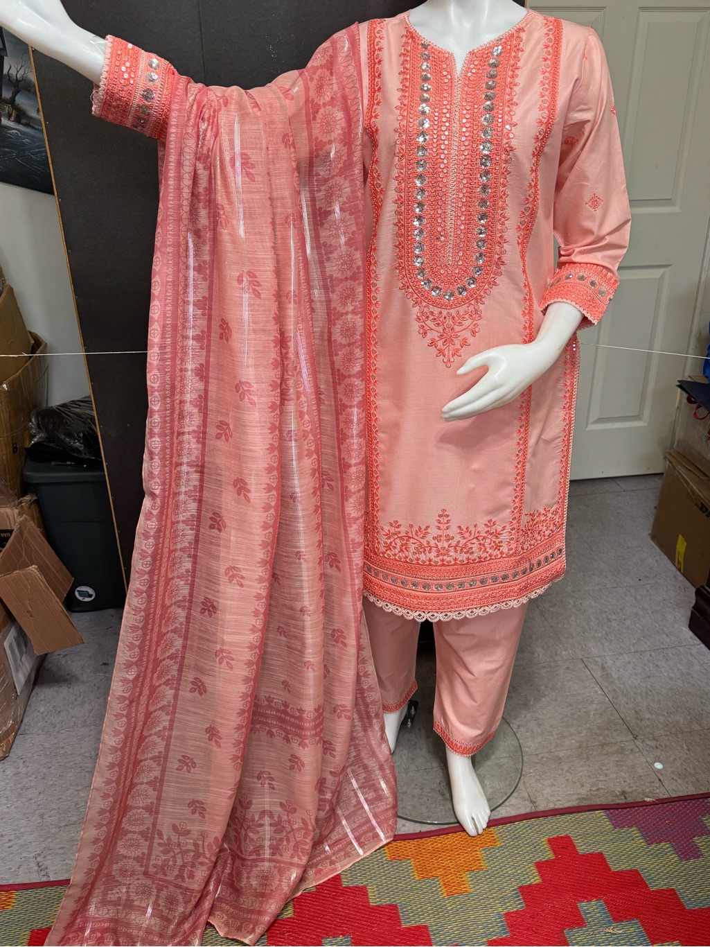 Brand New Cotton 3pc Embroidered Dress